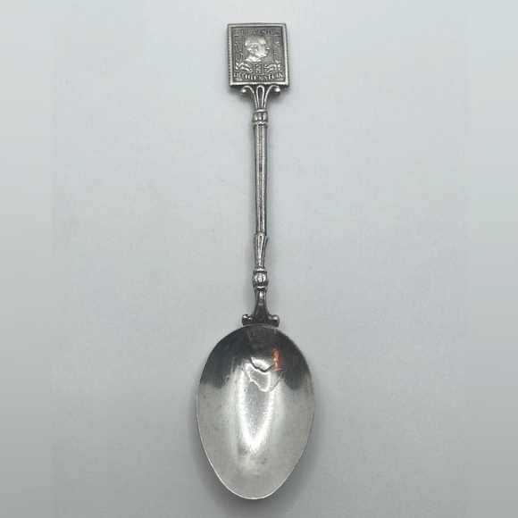 Vtg Germany Furstentum Lichtenstein Souvenir Spoon Silver Plated 3.9” - Picture 1 of 6